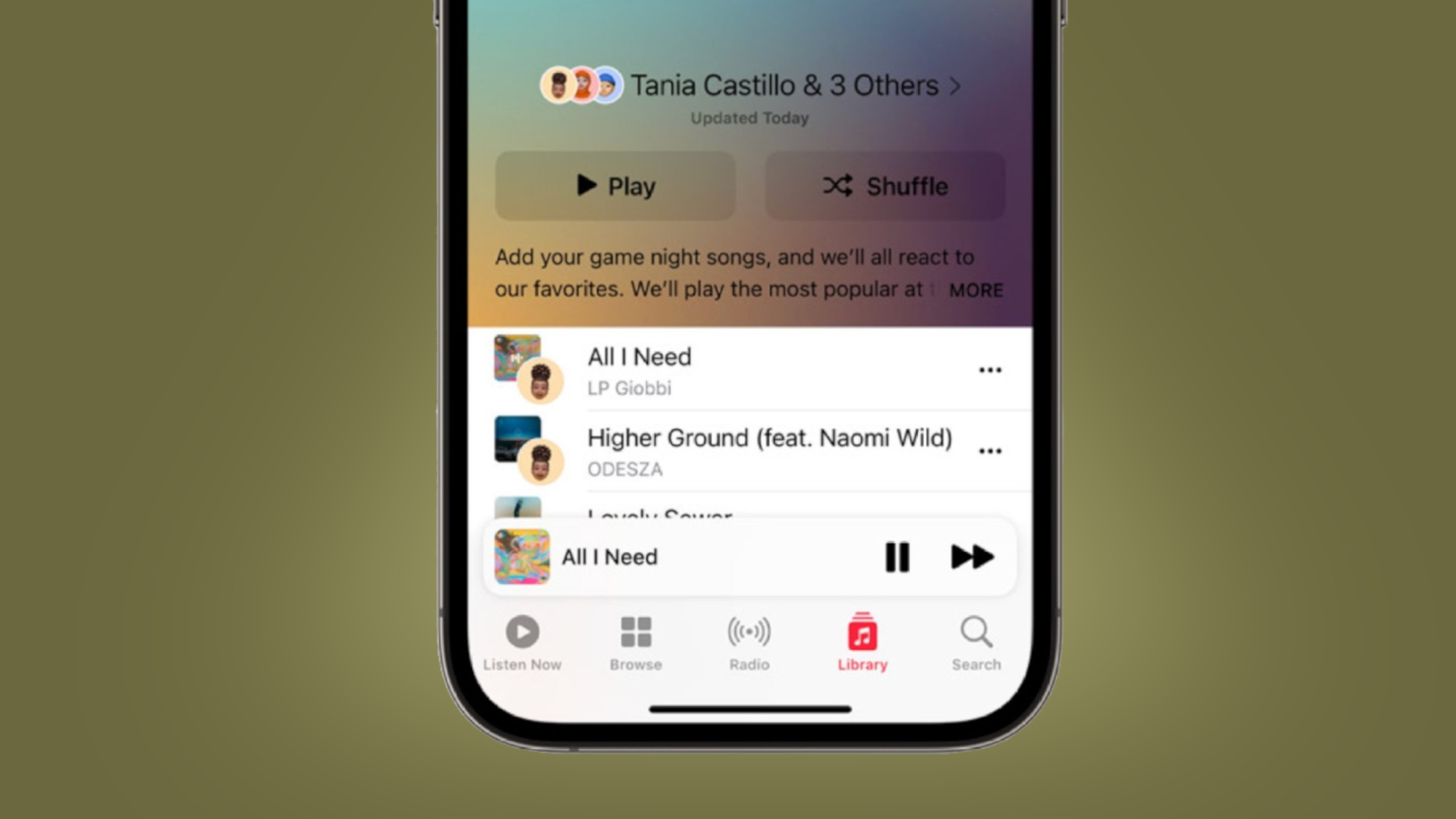 Apple Music interface on iOS 17